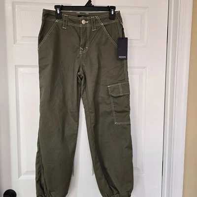 Joggers femininas True Religion Bobbi Baggy Cargo verde Kalamata tamanho 27 novas com etiquetas - Imagem 1 de 4
