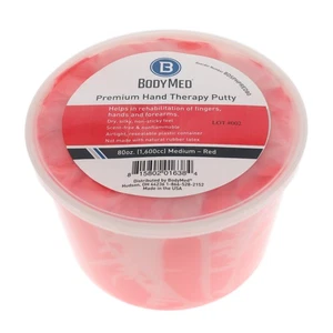 BodyMed Mastic de thérapie des mains Premium, rouge, 80 oz, moyen, thérapie de renforcement - Photo 1/6