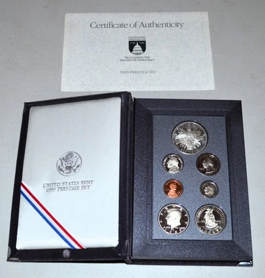 1989-S Liberty Prestige Set 6 Coins Proof with Statue of Freedom silver dollar - Image 1 of 3