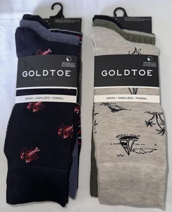 New Men’s Gold Toe Dress Aquafx Lobster & Island Sailboat Crew Socks 6-12.5 - Picture 1 of 4