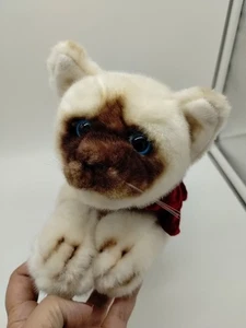 Peluche Russ 12" gatto siamese gattino posa fiocco occhi azzurri peluche - Foto 1 di 17