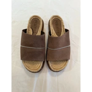 Peserico braune Wildleder-Espadrille-Pantoletten Plateau-Sandalen Damengröße 37 US 7 - Bild 1 von 4