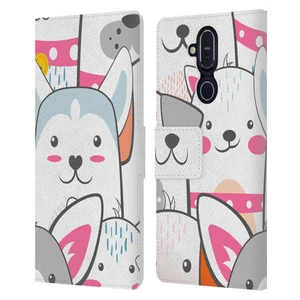 OFFICIAL HAROULITA CATS AND DOGS LEATHER BOOK CASE FOR MICROSOFT NOKIA PHONES - Picture 1 of 10