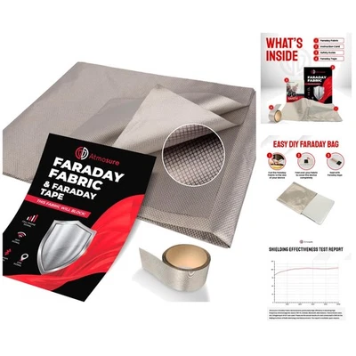 Durable Copper-Nickel Faraday Fabric & Tape Kit for Superior EMF Blockage - Image 1 of 4