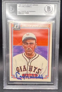 1983 Donruss Carl Hubbell Signed Autographed Baseball Card Beckett BAS - Picture 1 of 3