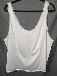 3XL White Nylon Camisole Cami Tank Top Bust 48" - Picture 1 of 16