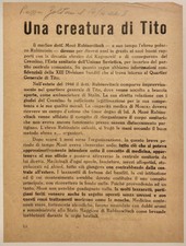 RSI “UNA CREATURA DI TITO..” volantino di propaganda Repubblica Sociale Italiana