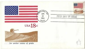 6 FDCs Flags, '81 America the Beautiful, SC#1890, '69 6c Coil, '88 25c old Glory - Picture 1 of 7