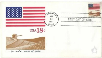 6 FDCs Flags, '81 America the Beautiful, SC#1890, '69 6c Coil, '88 25c old Glory - Image 1 of 4