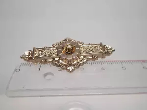 antik Brosche rosè Gold vergoldet floral verziert Saatperle 47 x 21 mm 4,8 g - Bild 1 von 22