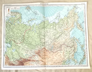 SIBERIA Map from 1922 Times Survey Atlas of the World Bartholomew - Picture 1 of 3