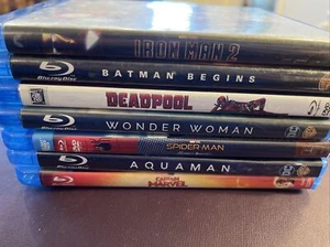 Superheld Blu-ray Menge (7) Filme Marvel/DC - siehe Beschreibung - keine digitalen Kopien - Bild 1 von 8