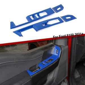 Cubierta del panel de interruptor de ventana de puerta delantera interior para Ford F150 2021-2022 azul - Imagen 1 de 9