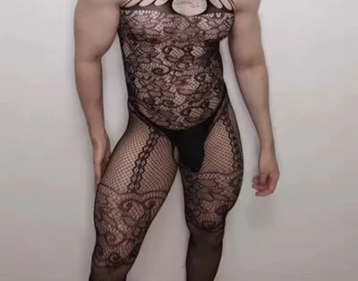 Bodystocking Sexy Männer Herren Bodysuit Dessous Straps Netz Catsuit Reizwäsche - Bild 1 von 4