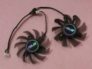 Pair Fans Cooler Fan For ASUS GTX 560Ti HD7850 HD7870 FD7010H12S FD8015U12S 75mm - Picture 1 of 5