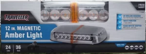 Traveller 12 in. Magnetic Amber light 24LEDs 36 W Multy-Functions RoofTop Truck - Picture 1 of 7