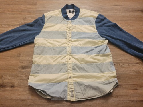 OFF WHITE Kith 2xl Bomber Giacca con Bottoni Denim Blu Chiaro Off White Ronnie Fieg