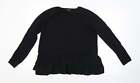 Topshop Womens Black Crew Neck Pullover Jumper Size 12