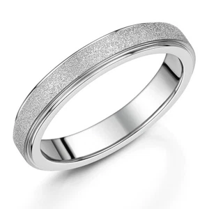 Ladies 4mm Cobalt Wedding Ring Centre Sparkle design Court Shaped Band All sizes - Picture 1 of 2