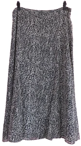 SK11926- JONES WEAR Women's Polyester Flare Skirt Midi Geometric Black Size 12 - Picture 1 of 9