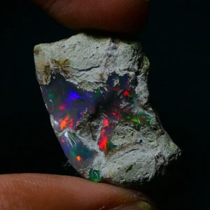 Black Opal Rough 15.10 Carats, Smoked Ethiopian Welo Opal Rough, Fire Opal Raw - Picture 1 of 5