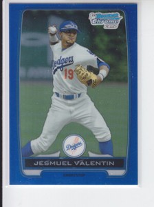 2012 Bowman Draft Chrome Draft Picks Jesmuel Valentin Blue Refrator /250 #BDPP11