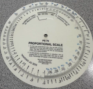 Proportional Scale C-Thru Ruler Co Custom Products Round 6" Diam Measure PS 79 - Picture 1 of 6