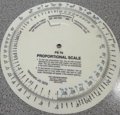 Proportional Scale C-Thru Ruler Co Custom Products Round 6" Diam Measure PS 79 - Image 1 of 4