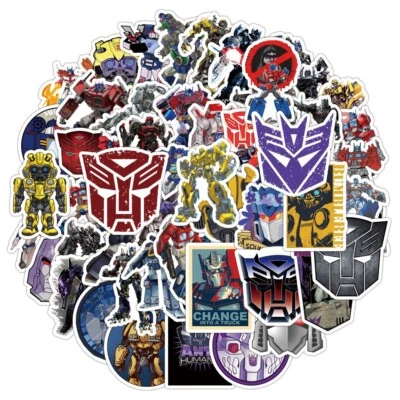 50 Pcs/Set  Transformers G1 Autobot Decepticon Decal Waterproof  Vinyl Stickers - Image 1 of 4