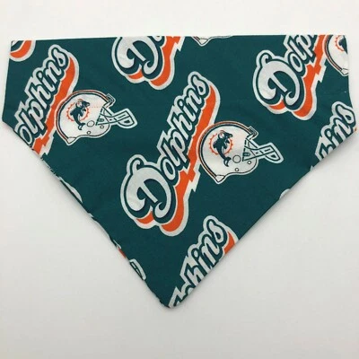 Cubierta de collar de perro Miami Dolphins pañuelo bufanda sin asfixia mediana Foto 1 de 3