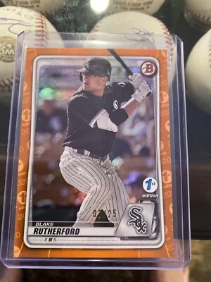 2020 Bowman First Edition Blake Rutherford Orange Foil #03/25 White Sox  - Image 1 of 3