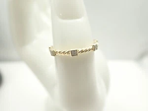 David Yurman Cable Collectibles 18k Yellow Gold Diamond Stackable Ring Size 7 - Picture 1 of 5