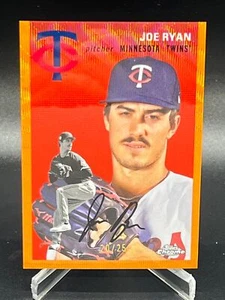 2023 TOPPS CHROME PLATINUM JOE RYAN ORANGE WAVE REFRACTOR 20/25 TWINS #174 - Picture 1 of 2