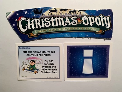 Monopoly  Christmas PUT LIGHTS ON PROPERTY   Bah Humbug Card   REPLACEMENT CARD - Image 1 of 2