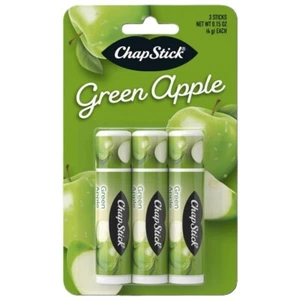 X3 Chapstick Lippenbalsam mit grünem Apfelgeschmack parabenfrei je 0,15 Unzen - Bild 1 von 5