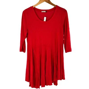 NEW/NWT Chalet Tracy Tunic in Punch Red Crinkle Jersey Size Small - Picture 1 of 3