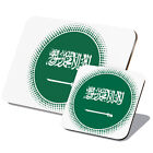 1 Tischset & 1 Untersetzer Set rund Saudi-Arabien Flagge Symbol #61181