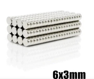 10pcs 6x3mm Super Powerful Strong Round Neodymium Disc Magnets N52 Rare Earth NY - Foto 1 di 2