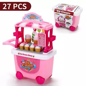 SOKA® 27 pcs Ice Cream Trolley Shop Cart Toy for Children Pretend Play Food - Picture 1 of 12