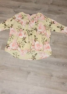 Blusa túnica para mujer Roaman Cottage Core Country rosa con flores talla 32W - Imagen 1 de 8