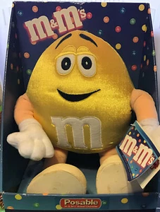 M&M Posable Stuff Doll Yellow In Box Official Licensed Vintage Mars Candy Comp. - Picture 1 of 5