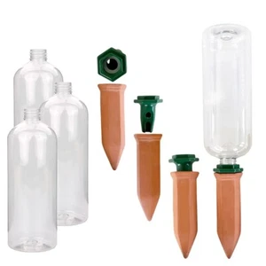 Pflanzenbewässerung Set 4er | Tonkegel Adapter PET Flaschen | Bewässerungsspikes - Bild 1 von 6