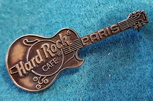 PARIS FRANCE STERLING SILVER STAMPED GIBSON LES PAUL GUITAR Hard Rock Cafe PIN - Picture 1 of 1