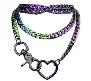 Damen Paloli Regenbogen Kette Halskette - Grob, Lagenlook, Verstellbar Choker - Bild 1 von 2