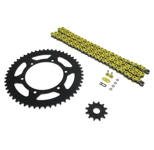 Cadena de junta tórica amarilla y piñón negro 12/52 114L para Yamaha WR250F 2001-2006 - Imagen 1 de 4