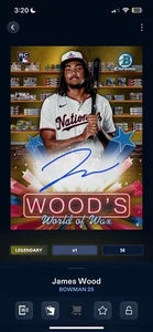 Topps Bunt 25 Digital - Legendary James Wood Bowman Gold Rookie Auto Cc50 Nats - Bild 1 von 1