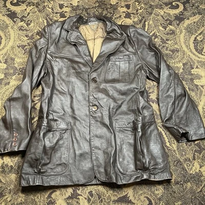 Vtg 80s Roland’s Roma Two Button Brown Leather Jacket Mens Size Medium Italy 56 - Image 1 of 4