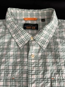 Camisa Orvis Troutbum Trucha Vagabundo Para Hombres XXL Verde A Cuadros Mangas con Pestaña Enrollable Bolsillos - Imagen 1 de 16