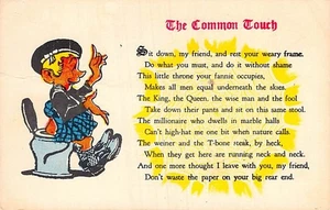 Postcard: The Common Touch, Toilet Humor, Posted 1974 Clown-O-Gram - Picture 1 of 2