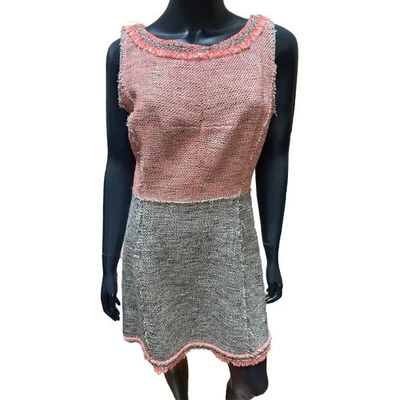 Milly Orange Silver Tweed Neon Metallic Dress Sz 10 New NWT MSRP $385 - Image 1 of 4